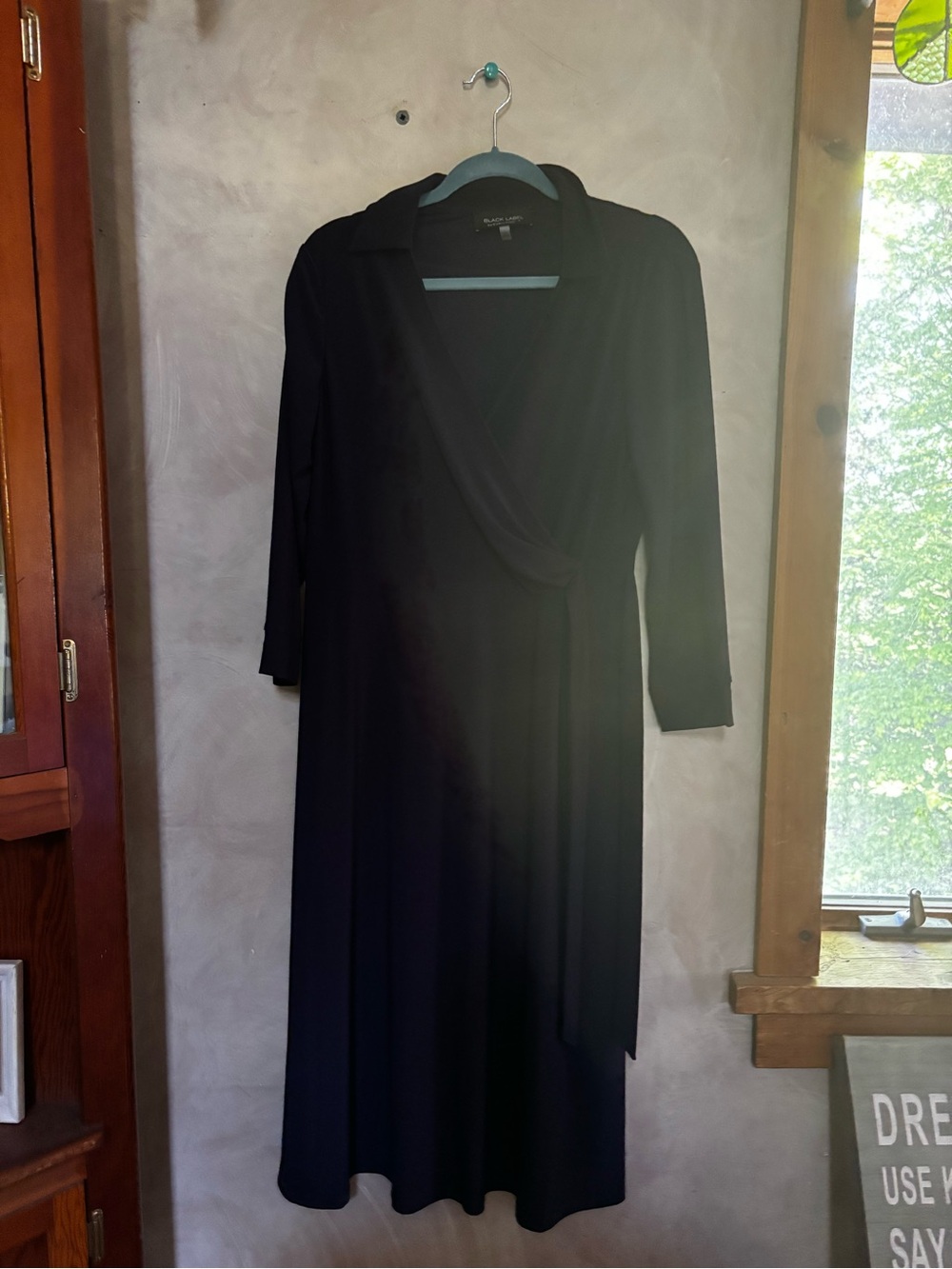 Classic Black Wrap Dress - Elegant Women's Dress